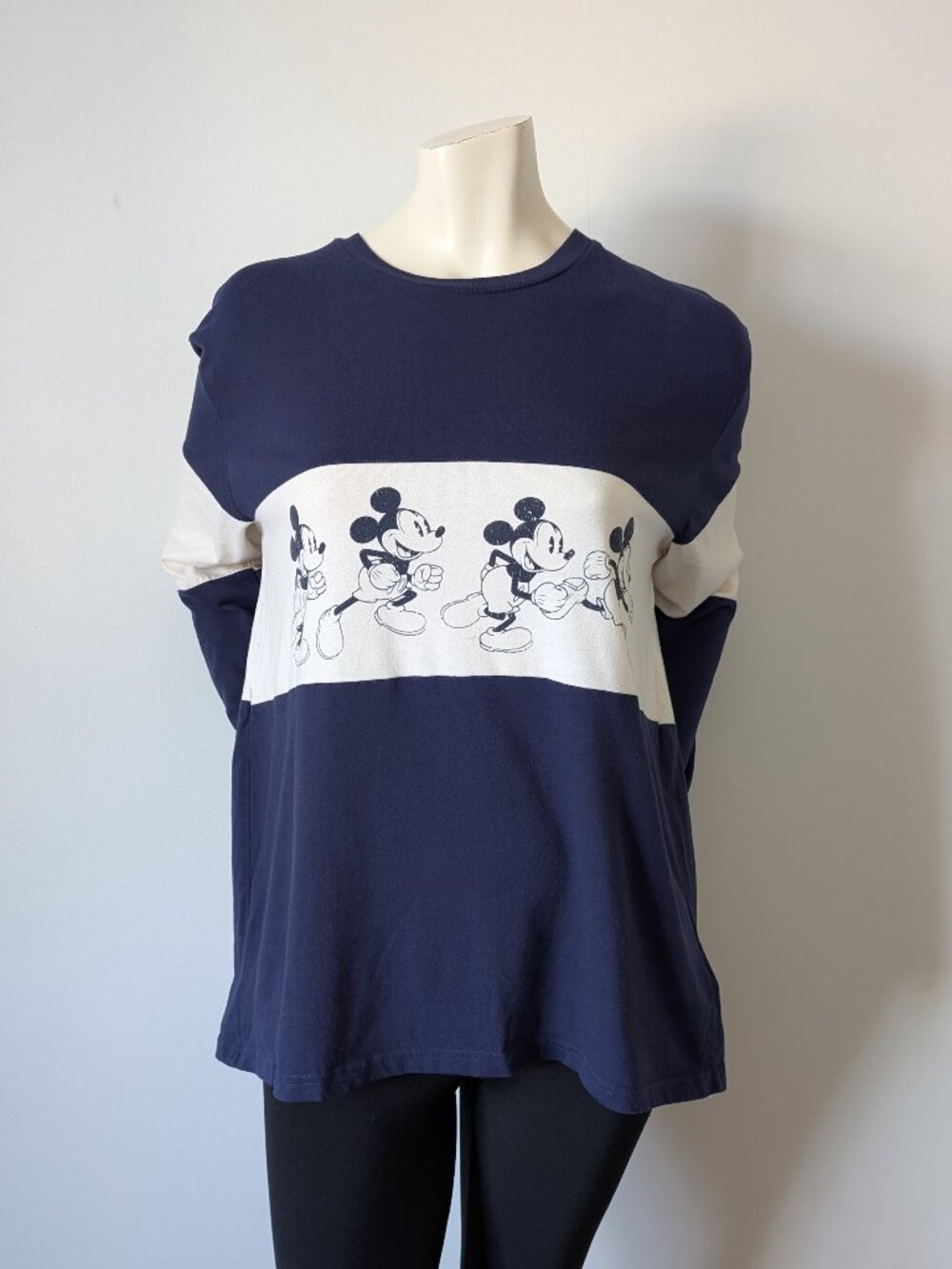 Disney - Navy/White Mickey Mouse Long Sleeve Top - Size XL